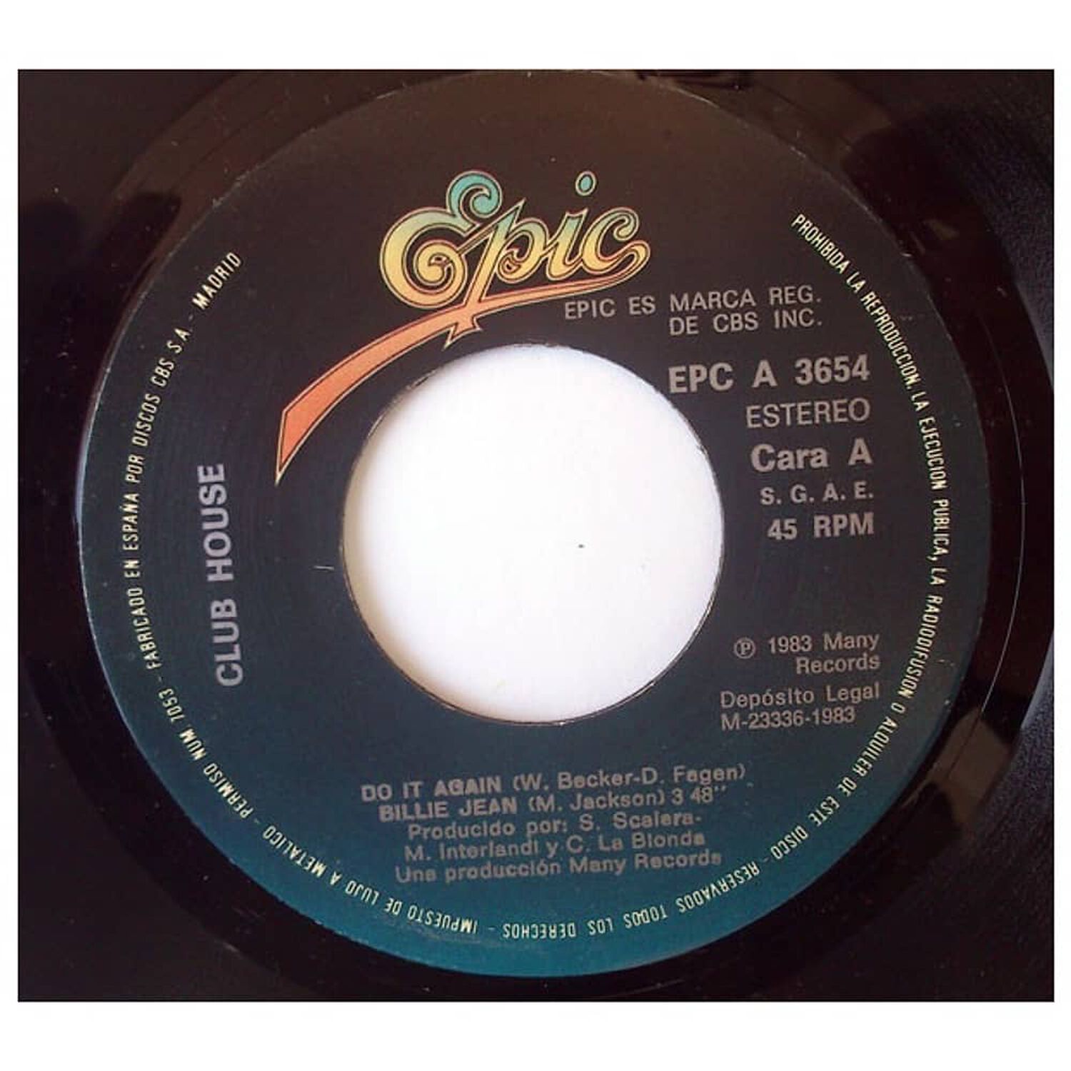 Club House - Do It Again (medley With Billie Jean) | 7" Single Vinilo Usado image number 2.0