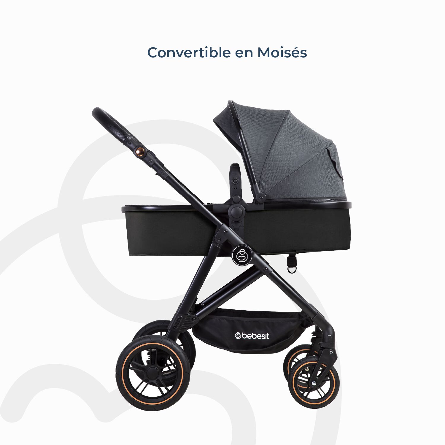 Coche Cuna Paseo Street Gris Bebesit image number 8.0