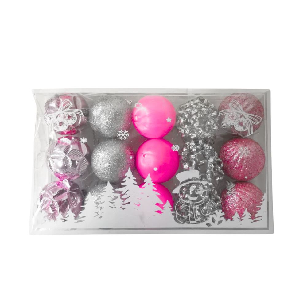 Set 15 Piezas Decoracion Bambalinas Diseño Plateado Rosa 6cm image number 0.0