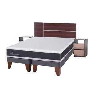 Cama Europea Cic New Ortopedic / 2 Plazas / Base Dividida + Set De Maderas