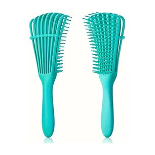 Mini Cepillo Flexible Desenredante Y Definidor De Rizos Verde