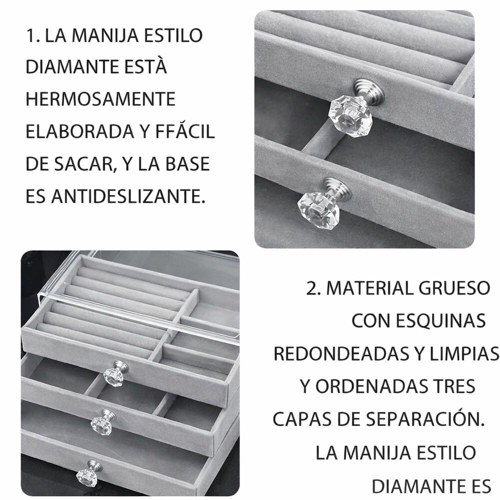 Organizador De Joyas Elegante 2 Pisos Acr&iacute;lico Caja Joyero image number 5.0