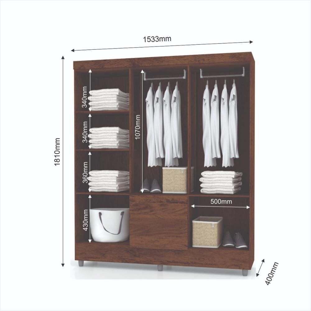 Cl&oacute;set Jdo Desing Ideal / 6 Puertas / 2 Cajones image number 1.0