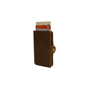 Billetera De Cuero Anticlonaci&oacute;n Caf&eacute;