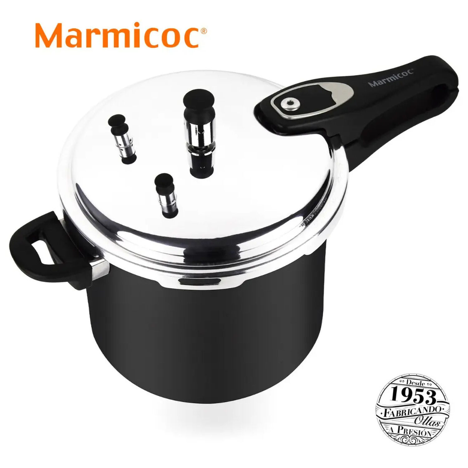 Olla A Presion 6 Litros Modelo Fast Marca Marmicoc Color Negro image number 2.0