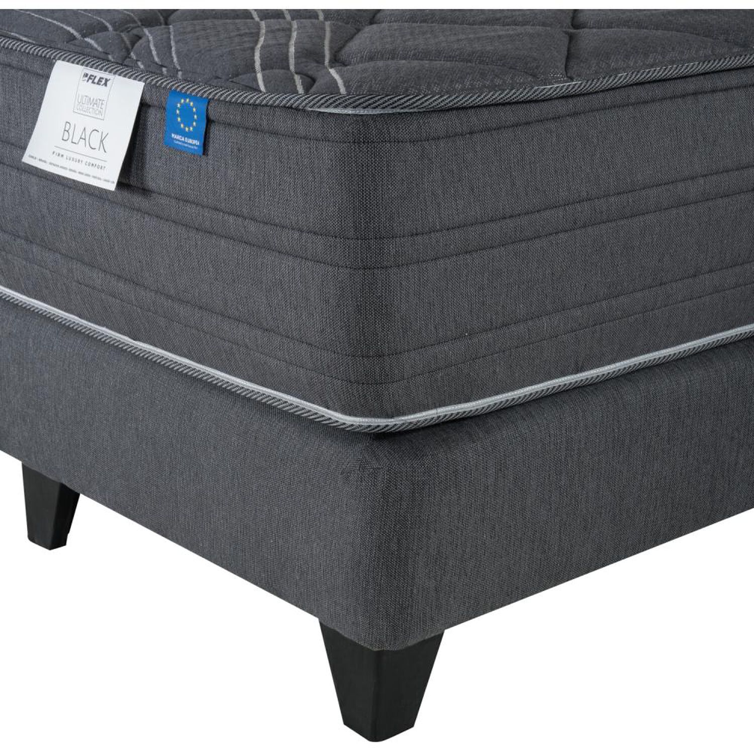 Cama Europea Flex Black / King / Base Dividida + Almohadas image number 2.0
