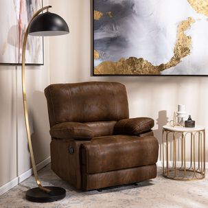 Berger Reclinable Moderno Cuero Viejo Caf&eacute; Castle 98023r