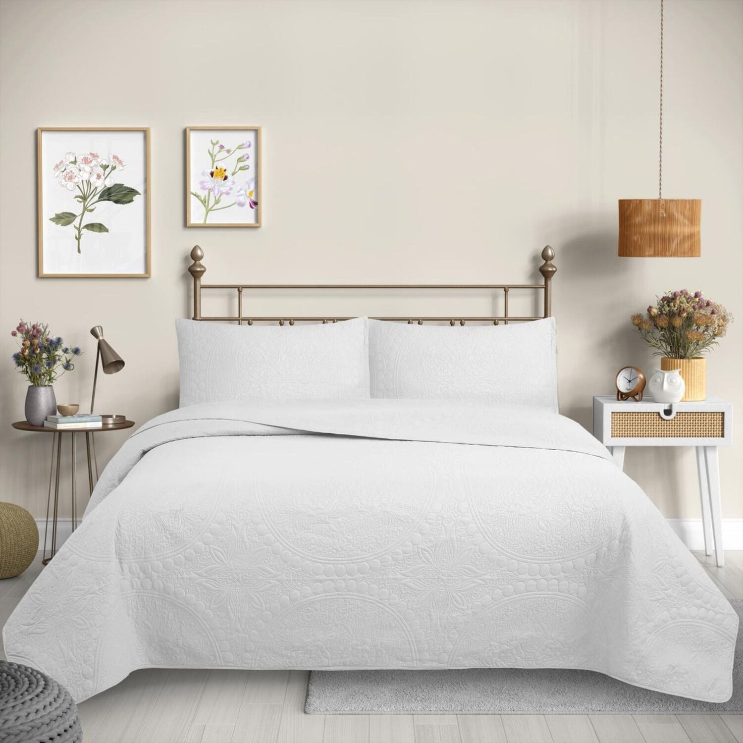Cubrecama Quilt Reversible 1,5 Plazas Blanco - Wonder Collection Martin&eacute; image number 0.0