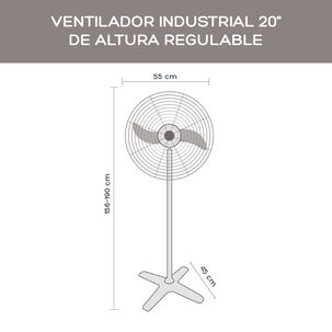 Ventilador Industrial 20" De Altura Regulable