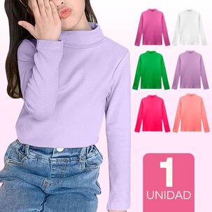 Camiseta Polera Polar Cuello Alto Beatle Ni&ntilde;a Primera Capa