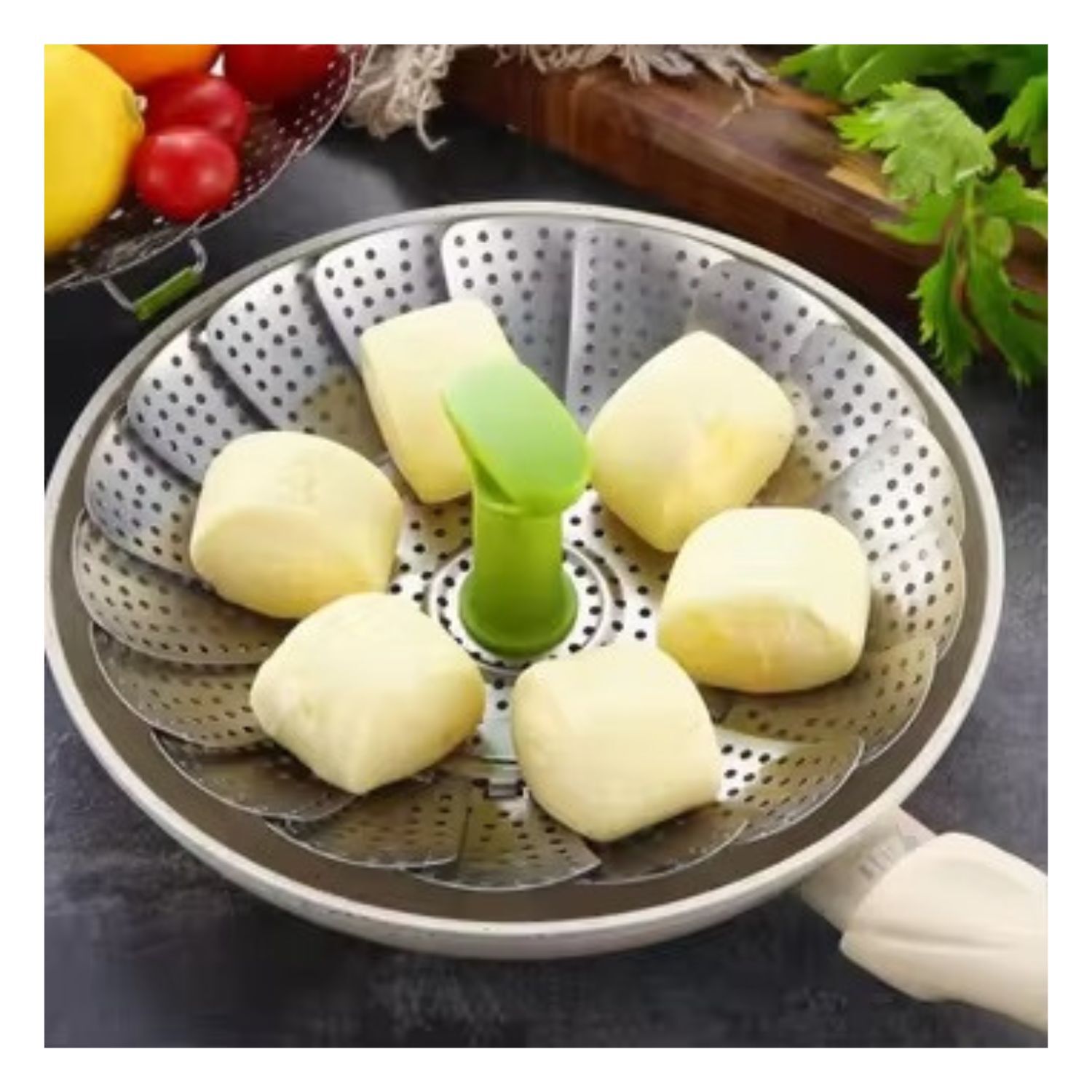 Tapa Vaporera Plegable 14cm Acero Ideal Cocina Utensilio image number 5.0