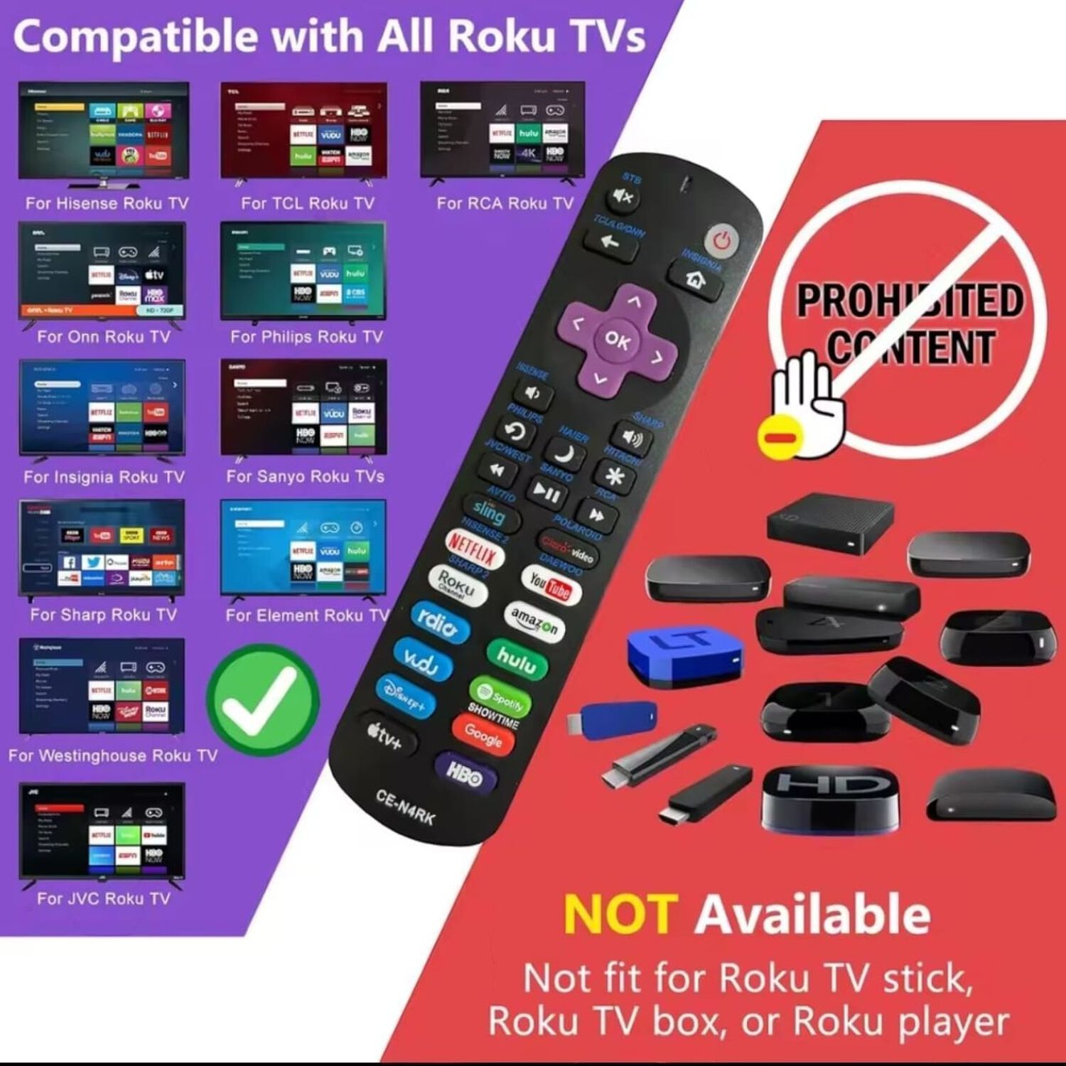 Control Remoto Universal Reproductor Roku Streaming Roku Tv image number 1.0