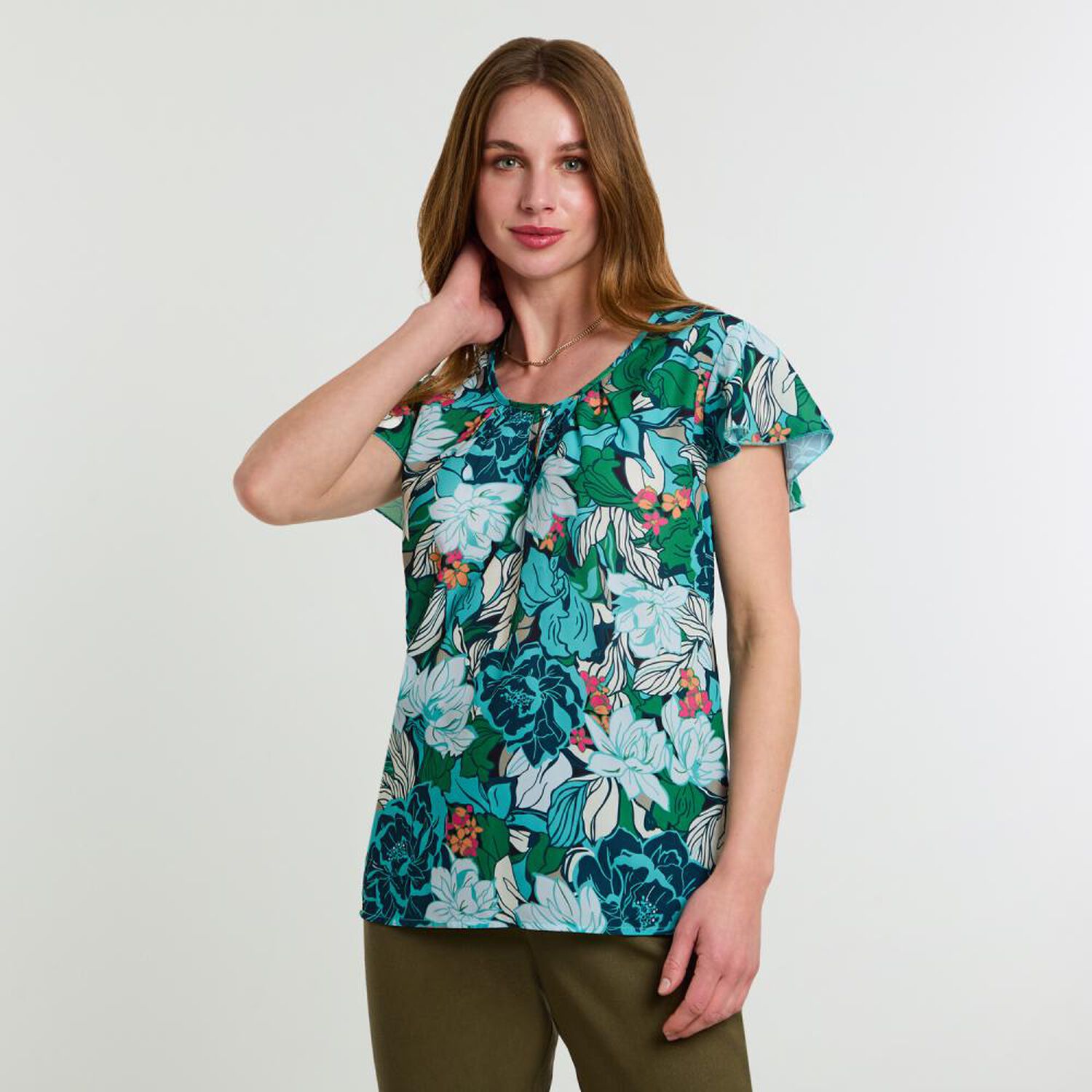 Blusa Manga Corta Cuello Redondo Mujer Lesage image number 2.0