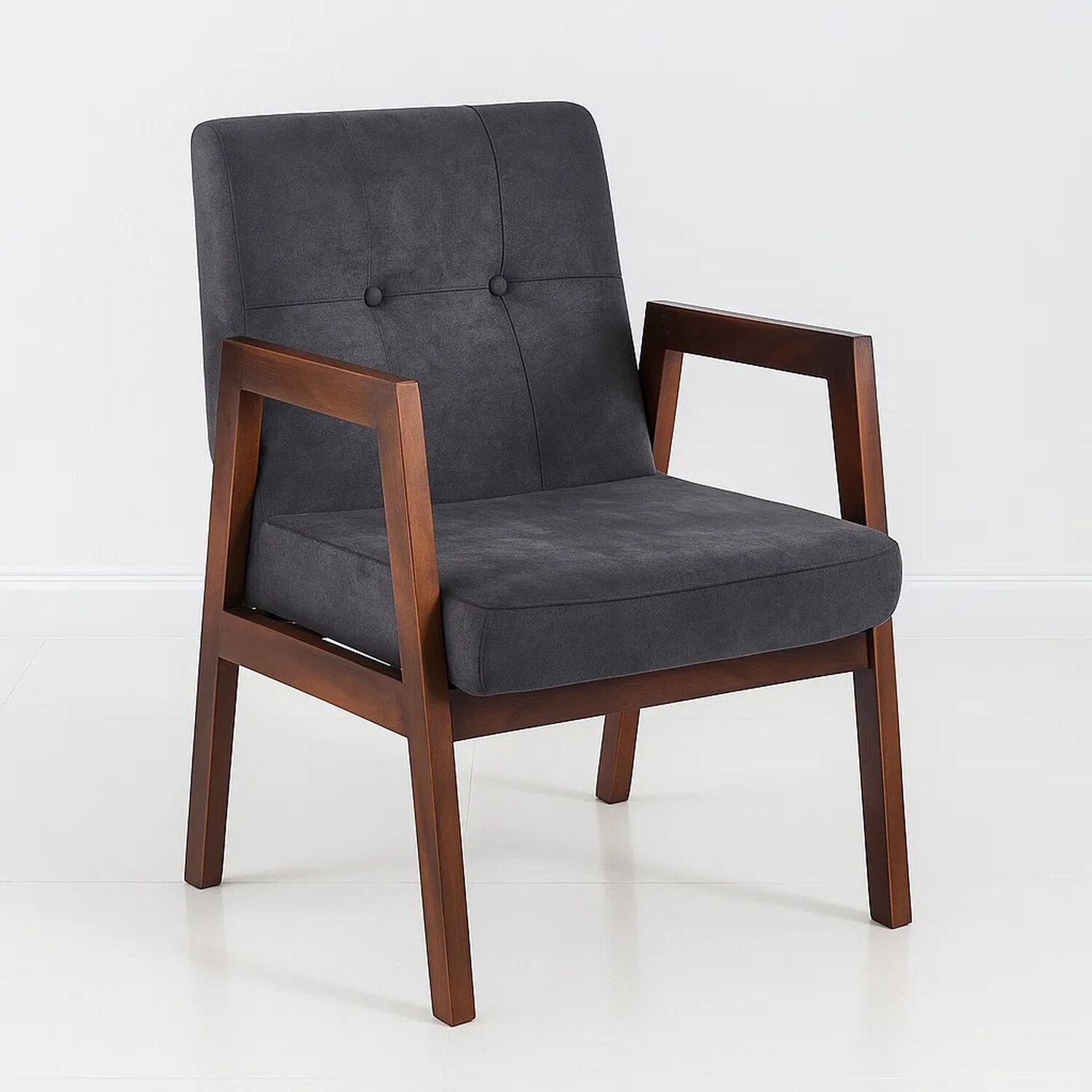 Sill&oacute;n Marlow De Terciopelo - Gris Oscuro image number 0.0