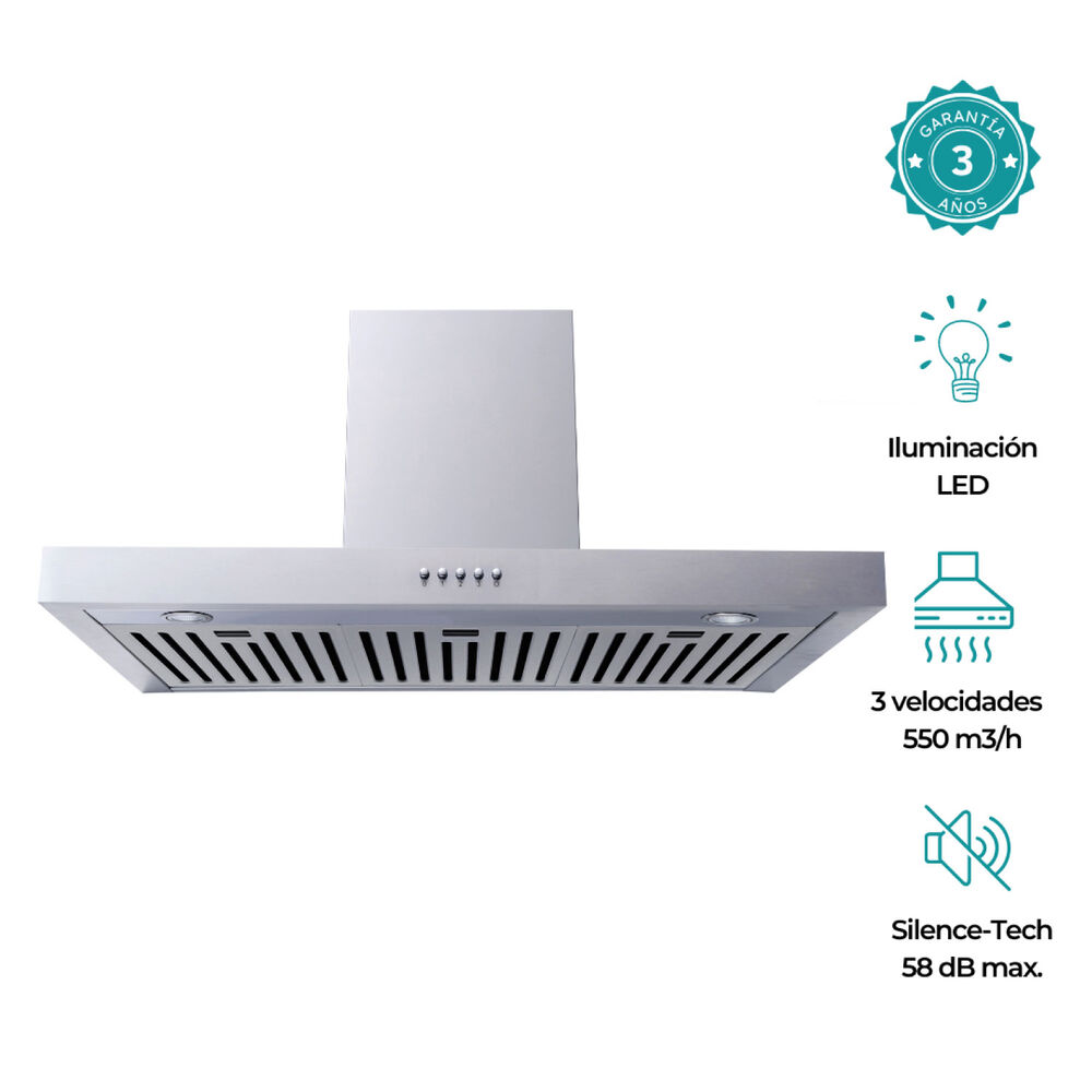 Campana Decorativa Grner Inox 90cm image number 0.0