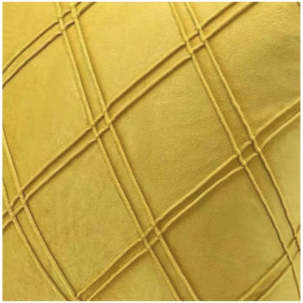 Pack De 02 Fundas De Coj&iacute;n De Terciopelo Con Rayas 45x45 Amarillo image number 2.0