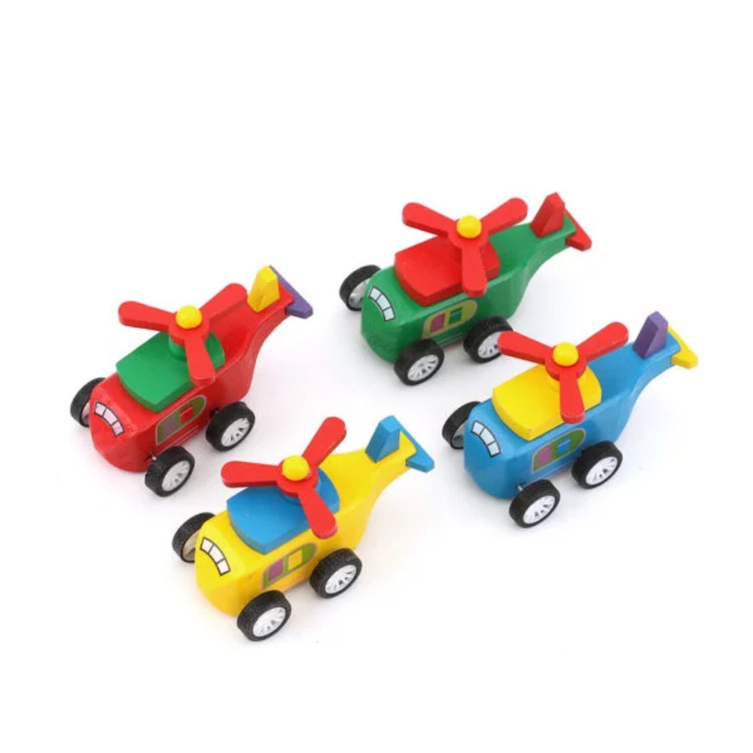 Helicoptero De Madera A Cuerda De 12cm Juguete Para Ni&ntilde;os image number 2.0