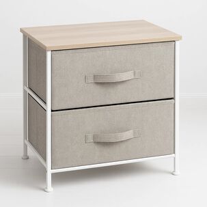 Velador Con Cajones De Tela - Gris Velador Con Cajones De Tela - Gris