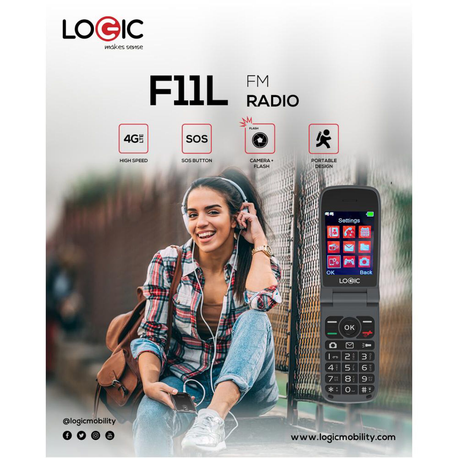 Celular B&aacute;sico Logic F11l / 128 GB / Entel image number 6.0