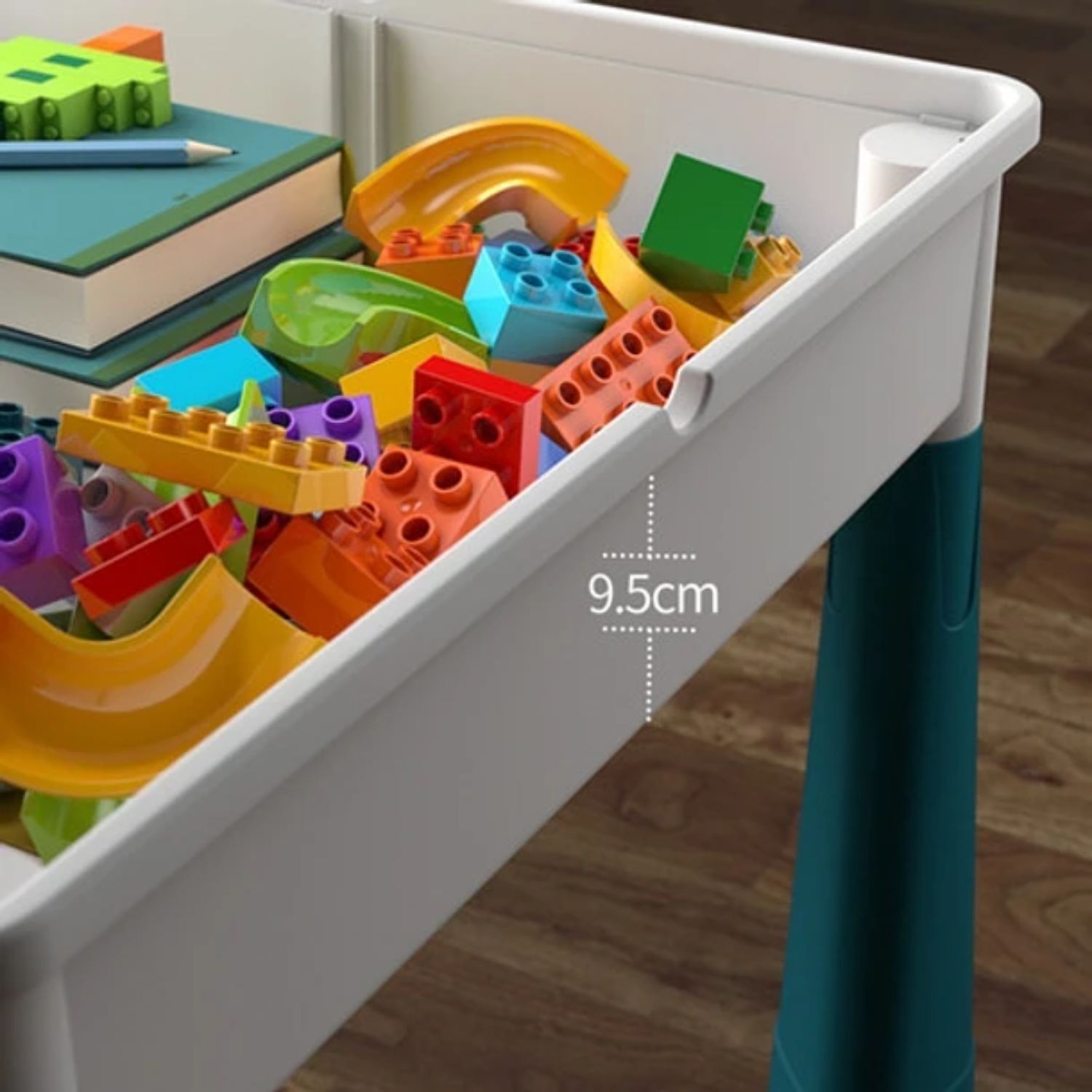 Mesa De Actividades Infantil Con Silla + 300 Bloques De Juego image number 3.0