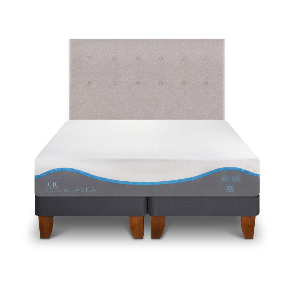 Cama Europea Cic Alaska / 2 Plazas / Base Dividida + Respaldo image number 0.0
