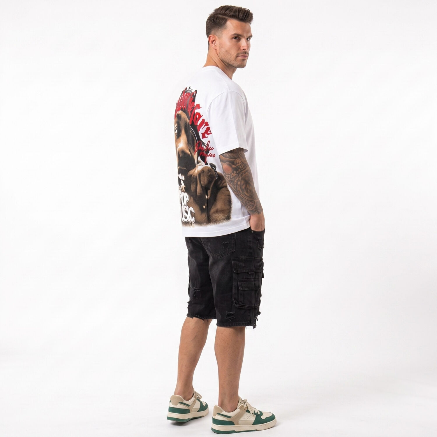 Polera Hombre Relaxed Fit Urbana Dise&ntilde;o Estampado Rappers image number 1.0