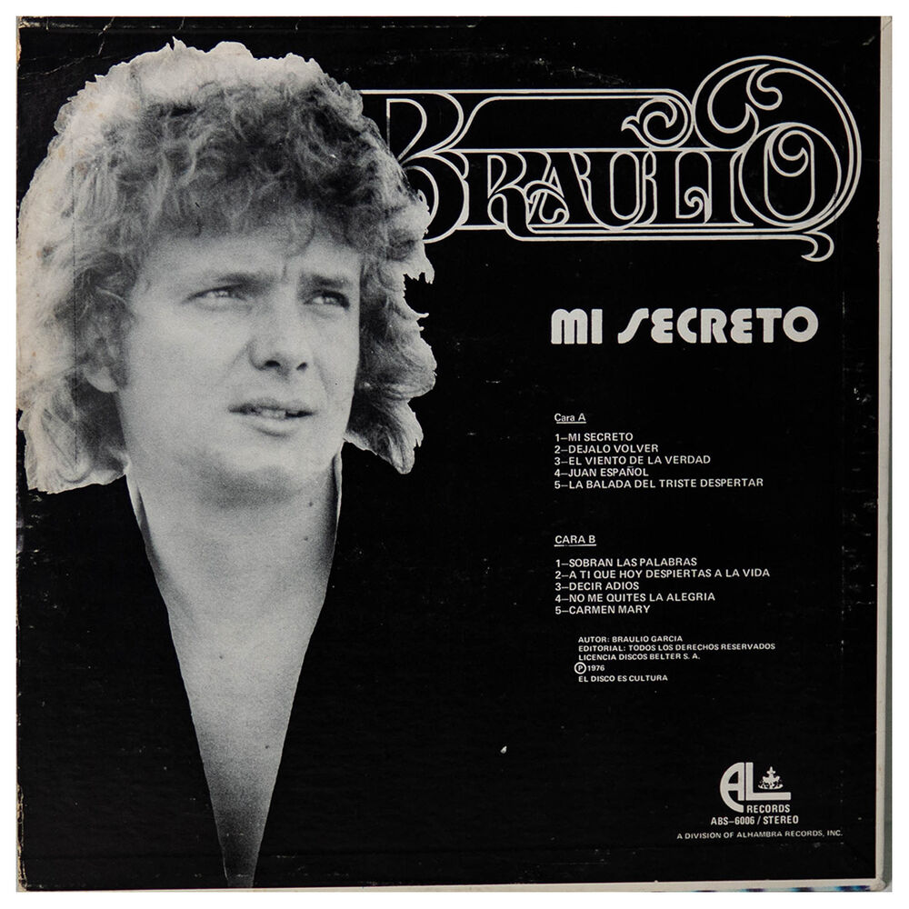 Braulio - Mi Secreto | Vinilo Usado image number 1.0