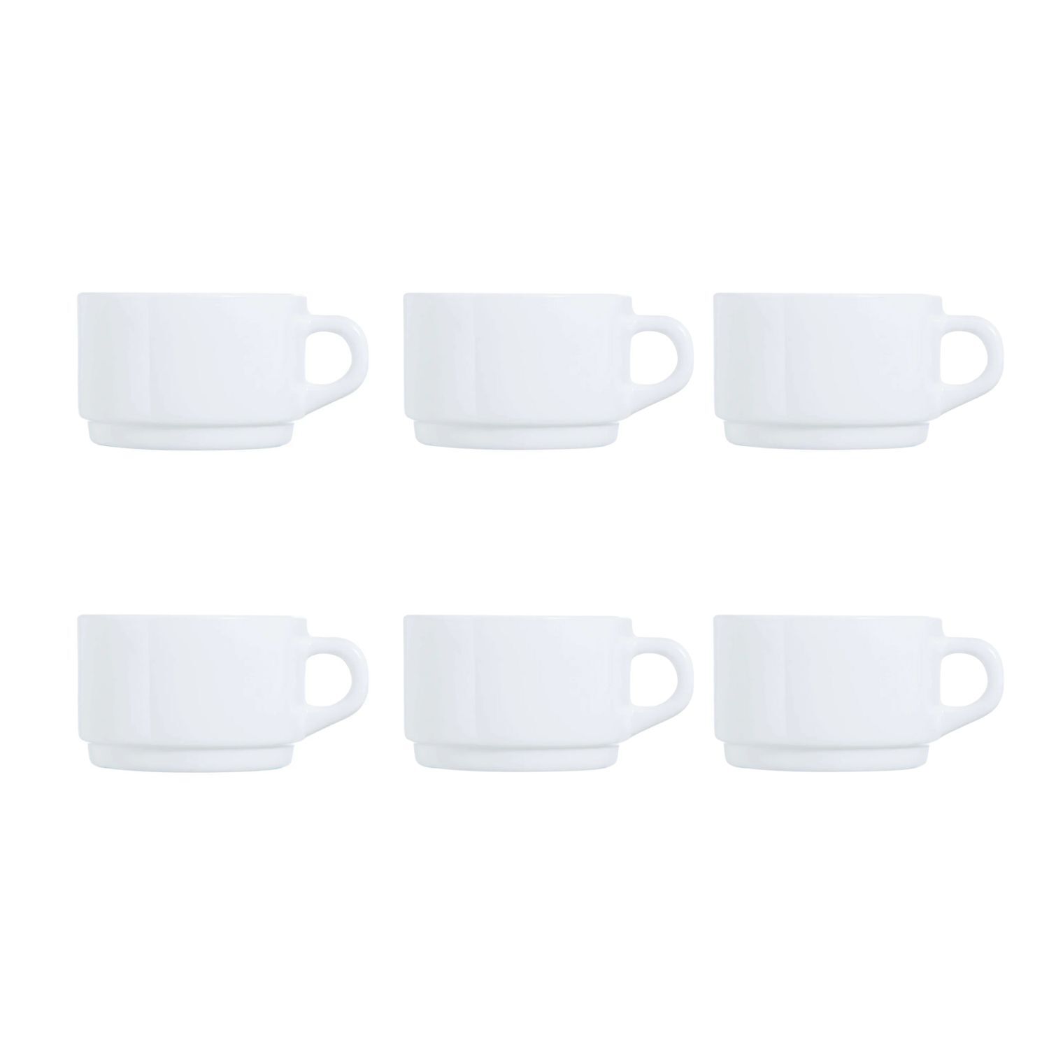 Set De 6 Tazas Desayuno Apilable 280 Ml Opal Vidrio Resistente image number 0.0