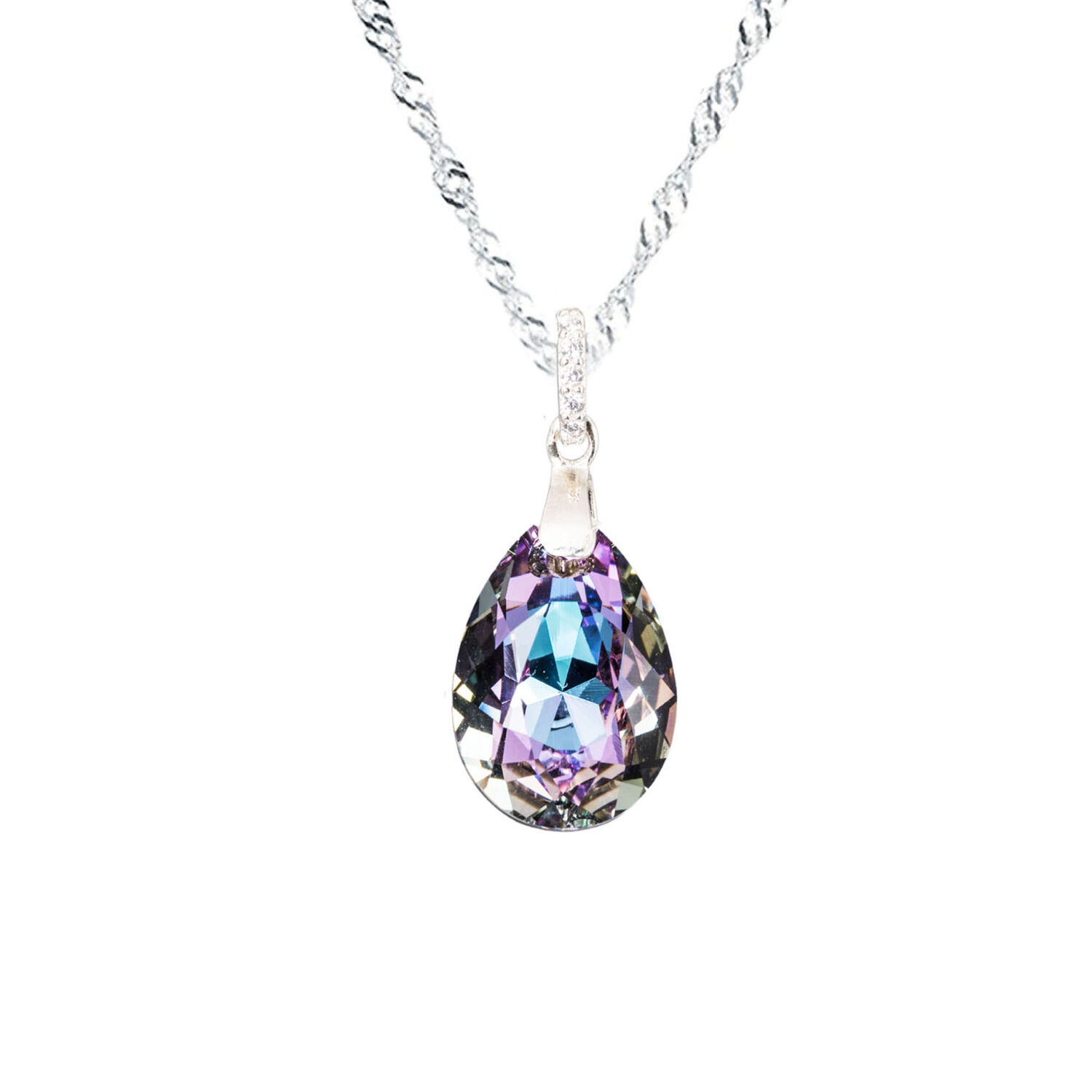 Collar Capricho Plata Italiana 925 Y Cristal Genuino Vitral Light image number 0.0