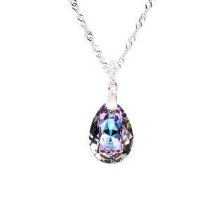 Collar Capricho Plata Italiana 925 Y Cristal Genuino Vitral Light