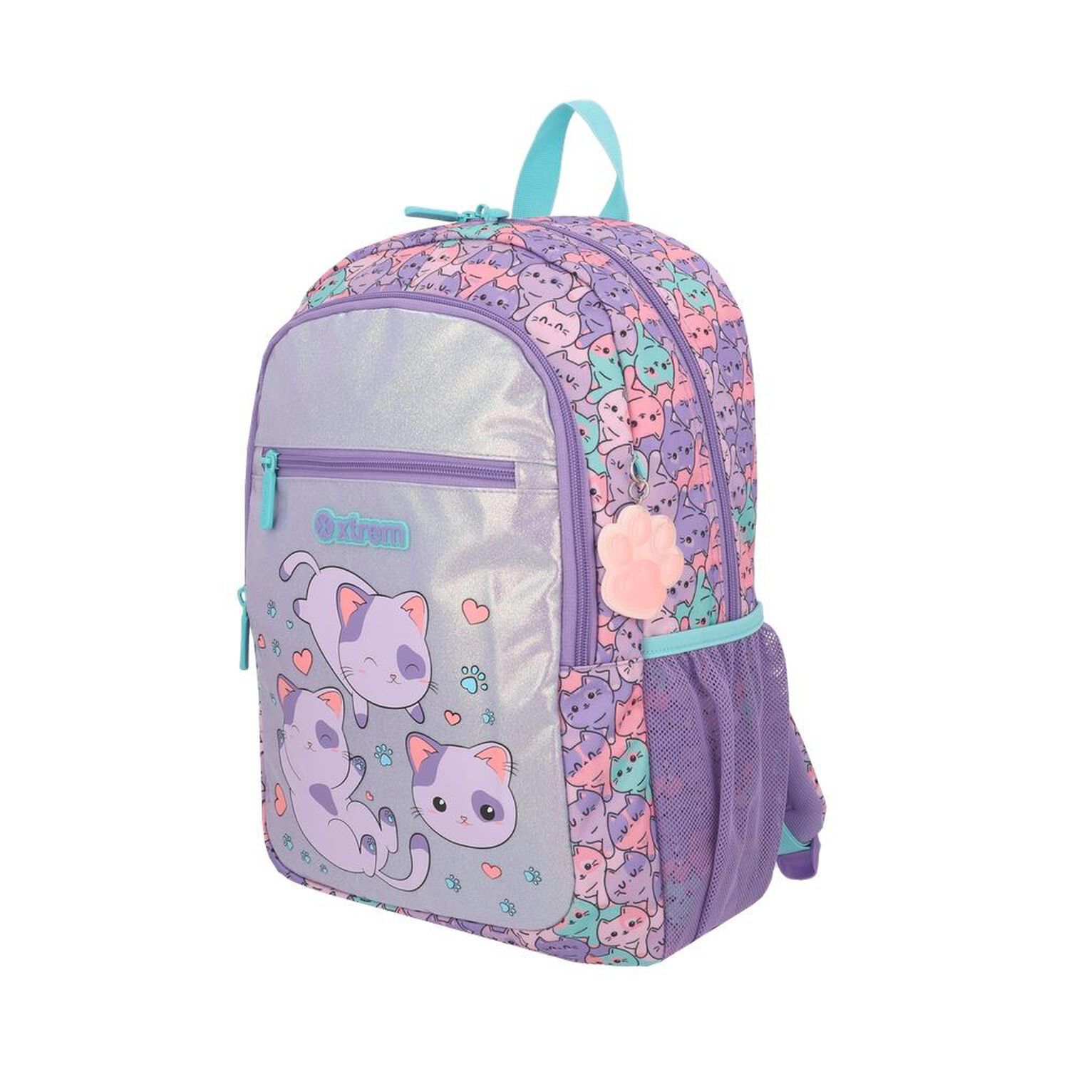 Mochila Xtrem Logan 6xt Gatos Lila image number 1.0
