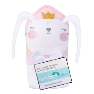 Toalla Con Capucha Blanco Conejita Ni&ntilde;a