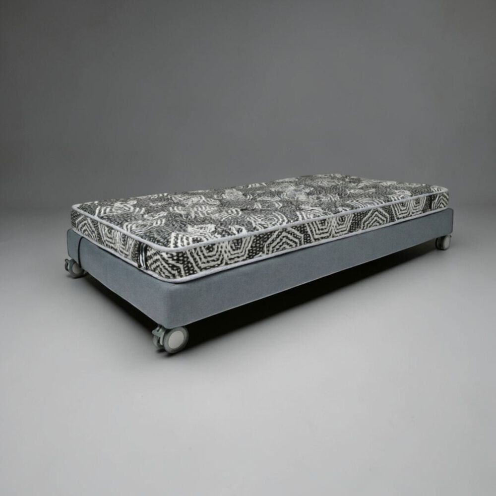 Cama 1 Plaza Box 13 Cm L180 Cm + Colchon Modelo Ideal - Rueda Pyton (gris) image number 1.0