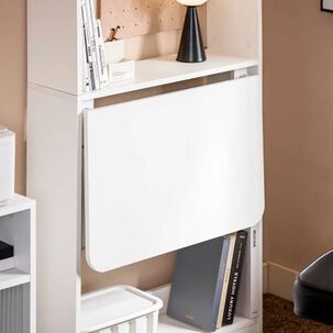 Estanter&iacute;a Con Escritorio Plegable Compacto - Blanco