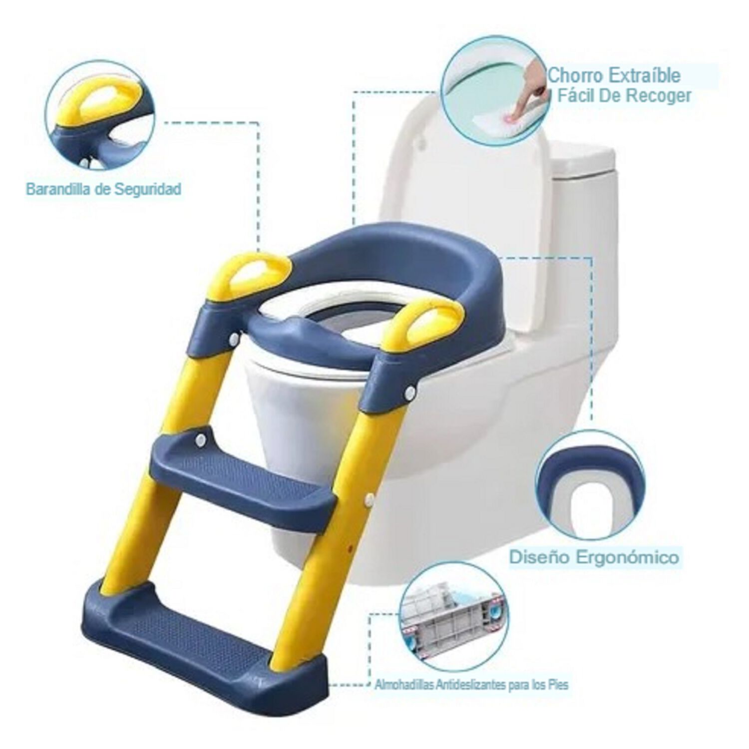 Asiento Adaptador Con Escalera Para Inodoro Infantil image number 6.0