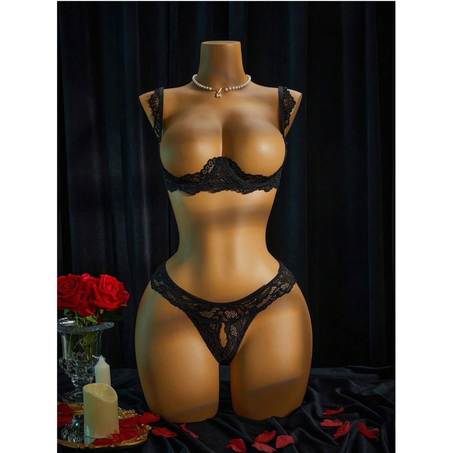 Lencer&iacute;a Ropa Interior Sexy Con Encaje De Contraste Aros 2pz image number 10.0