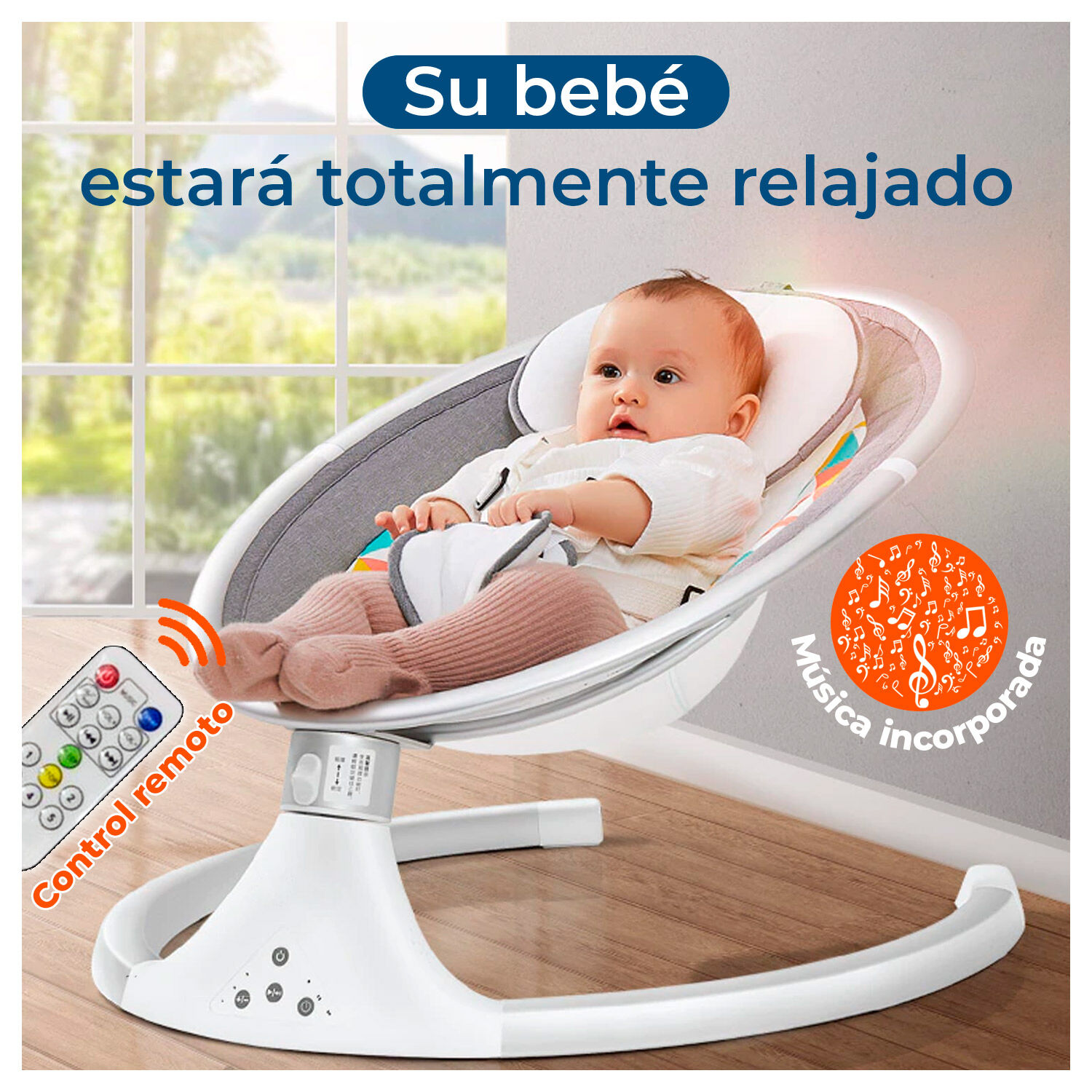 Cuna Mecedora Automatica Con Mosquitero Con 5 Velocidades image number 1.0