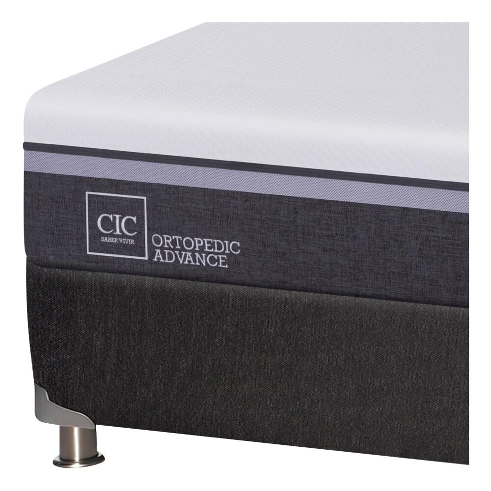 Box Spring Cic Ortopedic / 2 Plazas / Base Dividida  + Set De Maderas image number 4.0