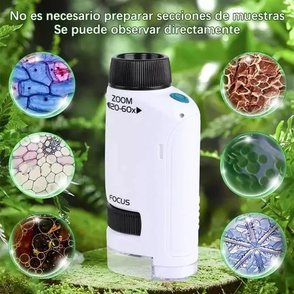 Microscopio Portátil Con Luz Para Niños Juguete Científico image number 1.0