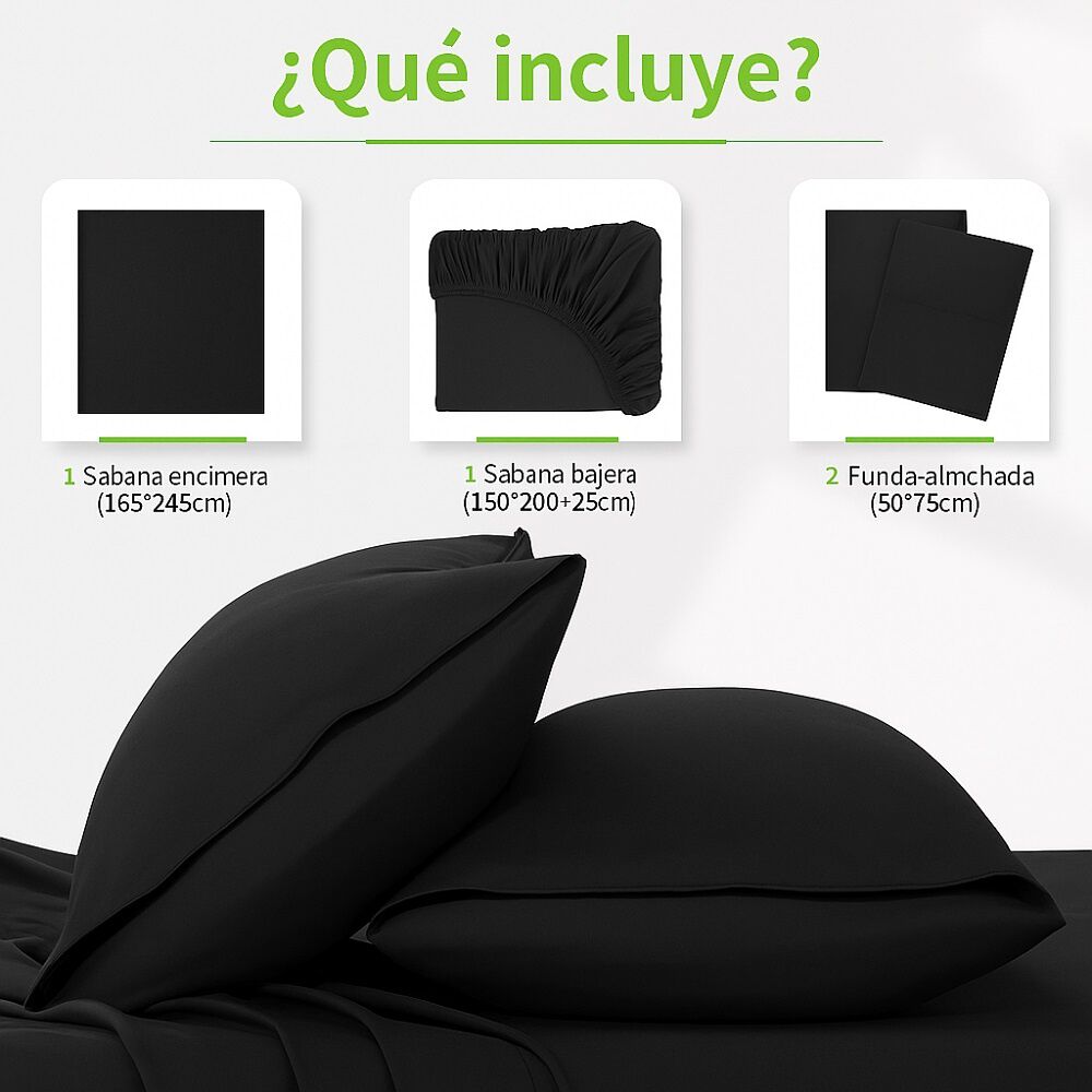 Juego De S&aacute;bana 200 Hilos 2 Plazas 4 Piezas Variedad Colores image number 15.0