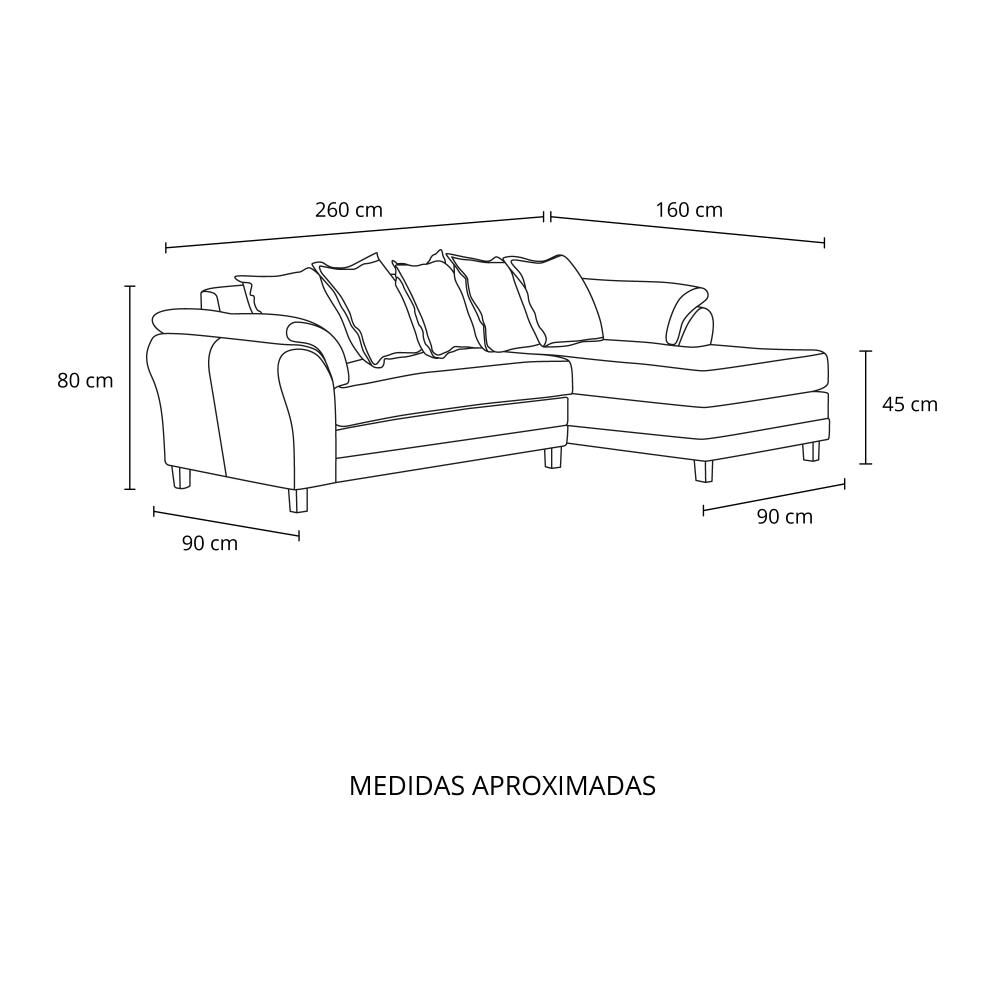 Sof&aacute; Seccional Derecho Living Factory Mustang / 4 Cuerpos image number 8.0