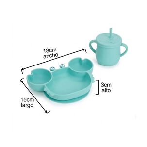 Set Alimentacion Bebe Silicona Plato Cangrejo