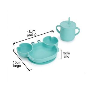 Set Alimentacion Bebe Silicona Plato Cangrejo