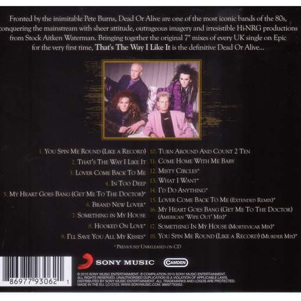 Dead Or Alive - That's The Way I Like It: The Best Of | Cd image number 1.0