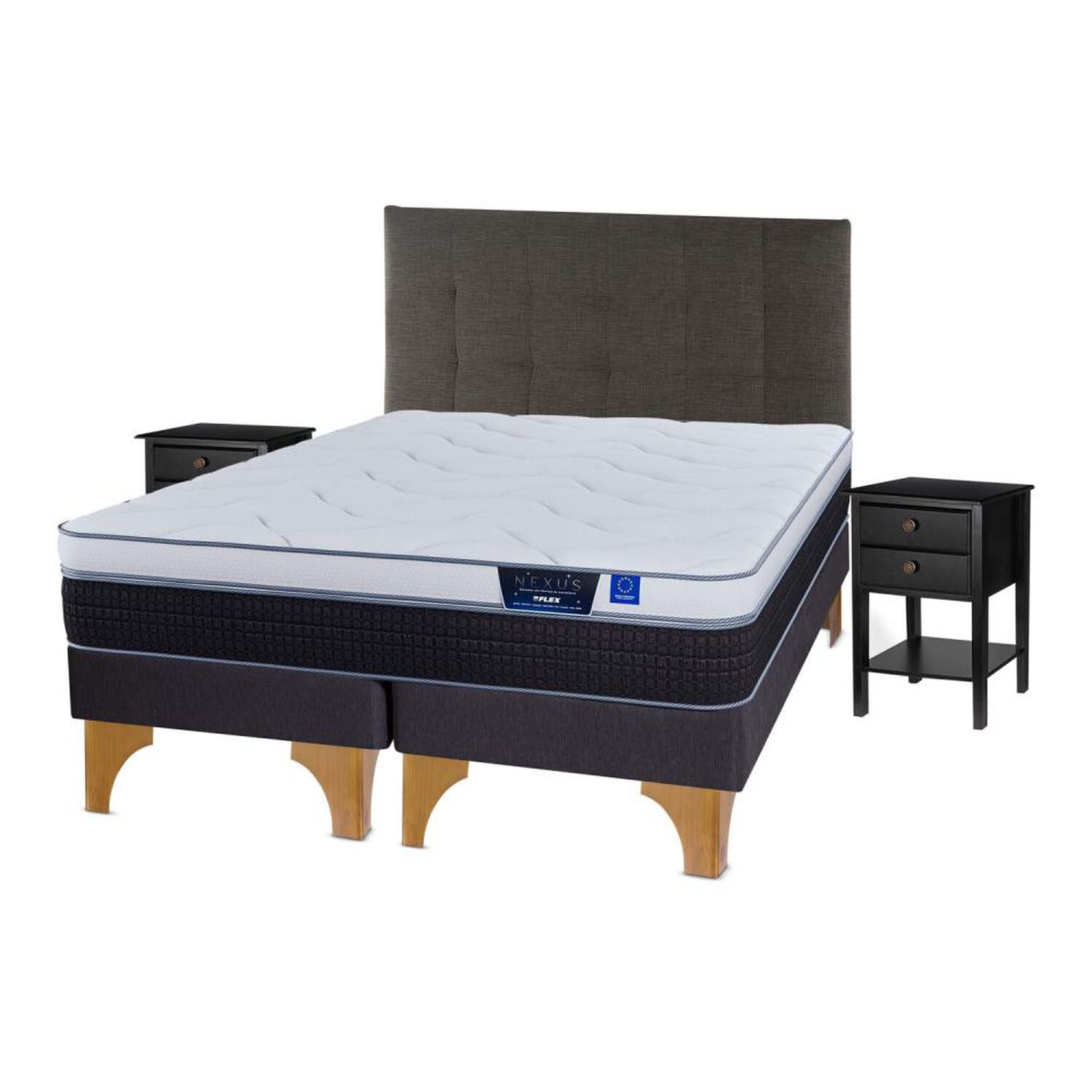 Cama Europea Flex Nexus / King / Base Dividida + Set De Maderas image number 1.0