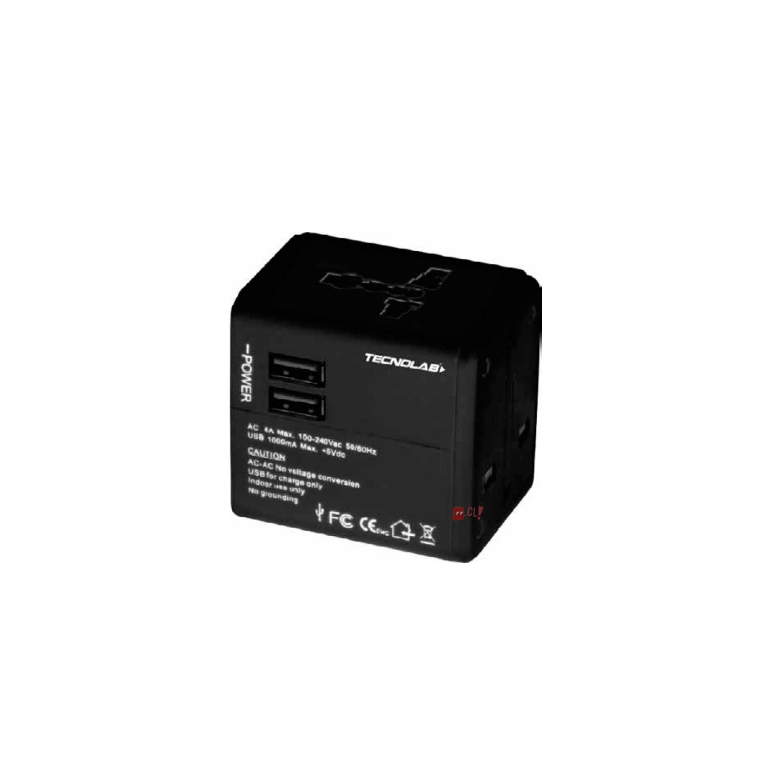 Adaptador Enchufes Universal Multinorma Color Negro - Ps image number 1.0