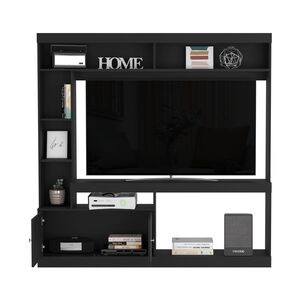 Estante Tv 55" Con 2 Puertas 7 Repisas Fm-003n - Negro