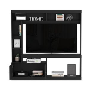Estante Tv 55" Con 2 Puertas 7 Repisas Fm-003n - Negro