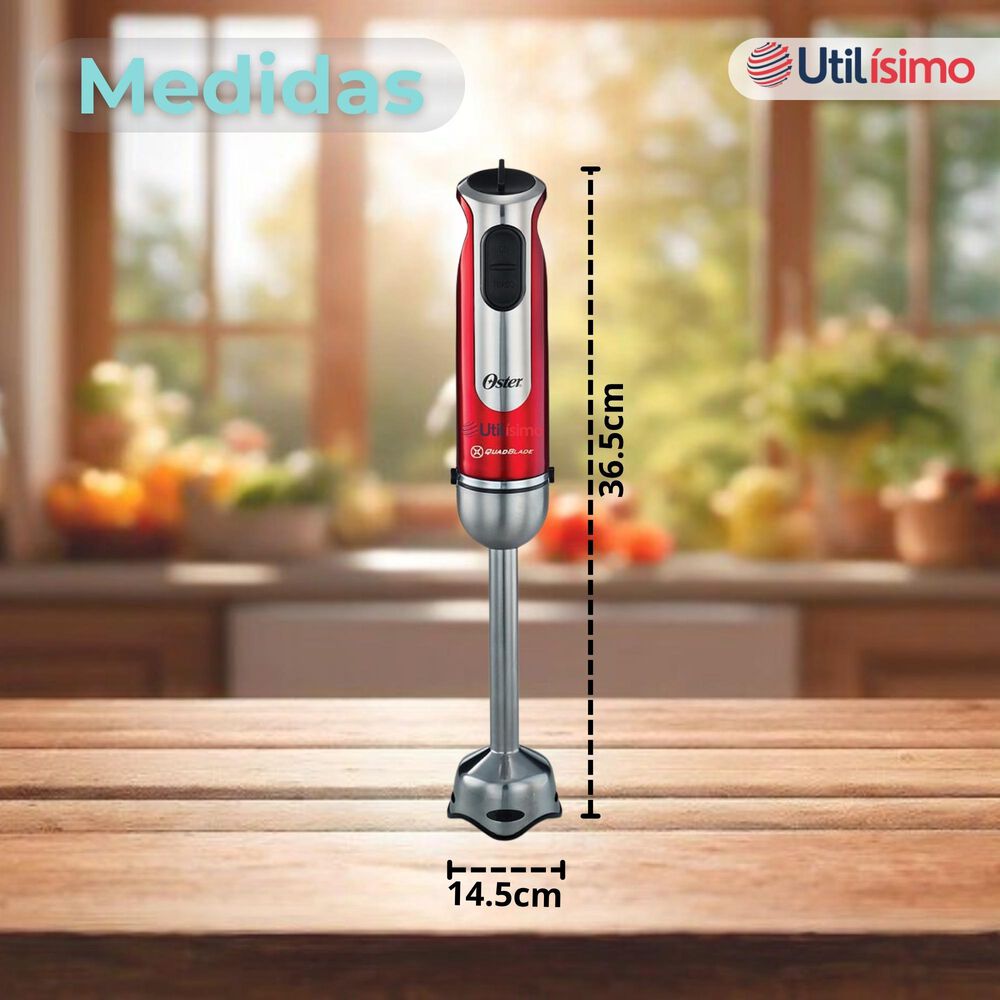 Batidora De Inmersión Oster Roja Con Organizador Y Accesorios image number 2.0