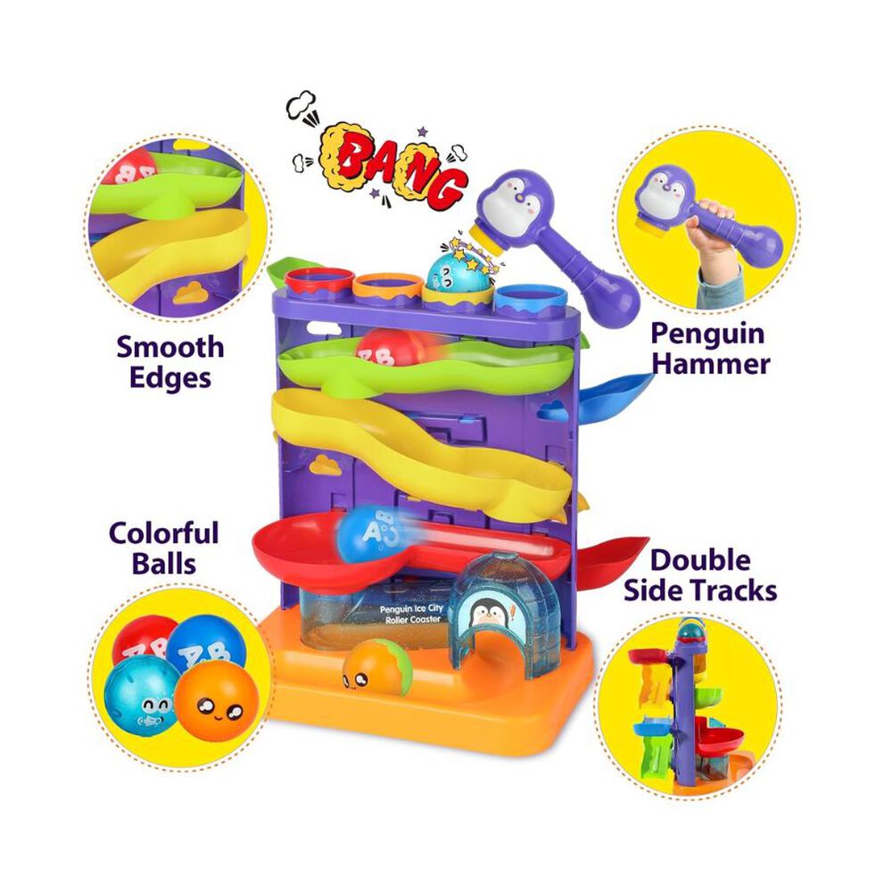 Juguete Tobogan Ping&uuml;ino De Pelotas Y Carro 2 En 1 image number 2.0